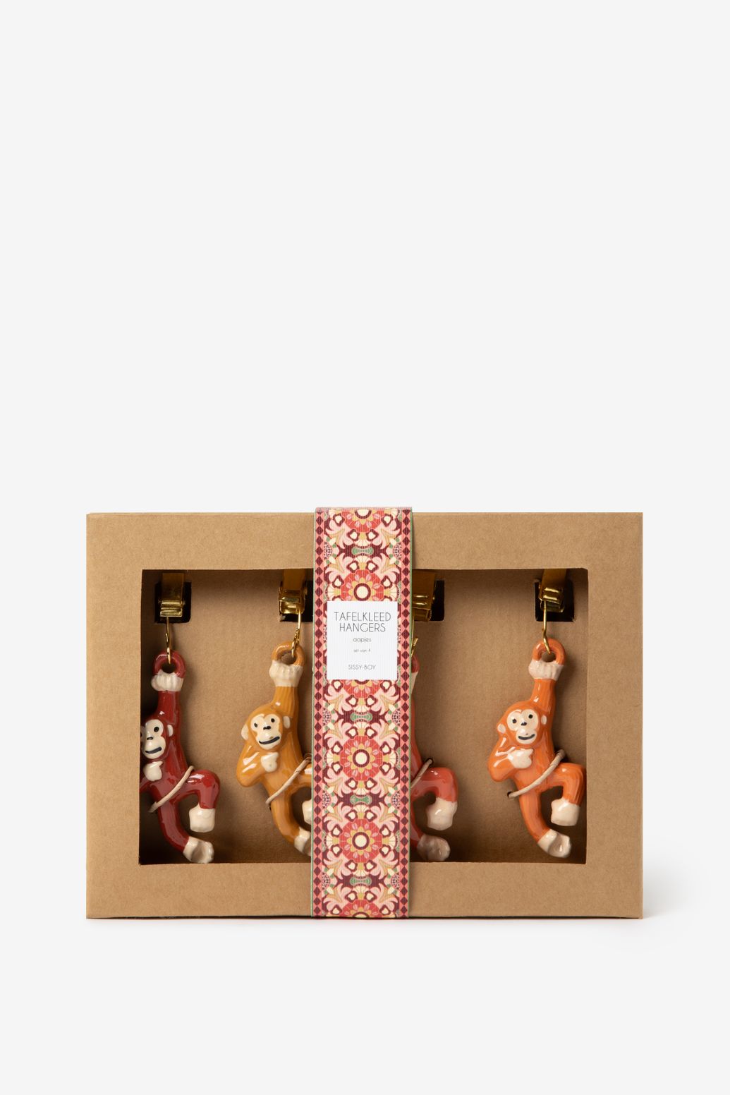 Poids de nappe avec pince et singe - marron