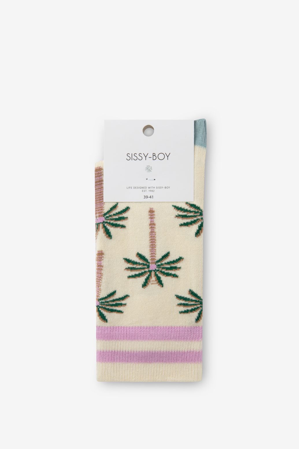 Chaussettes avec imprimé palmiers - jaune clair