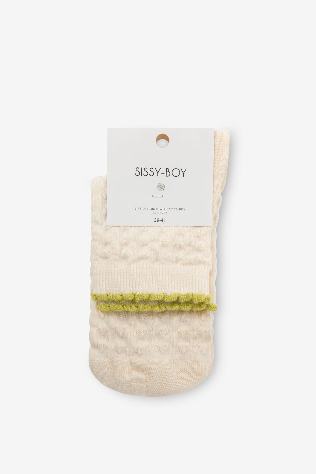 Socken mit Ajourmuster - cremeweiß