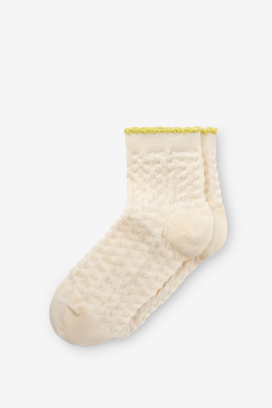 Socken mit Ajourmuster - cremeweiß