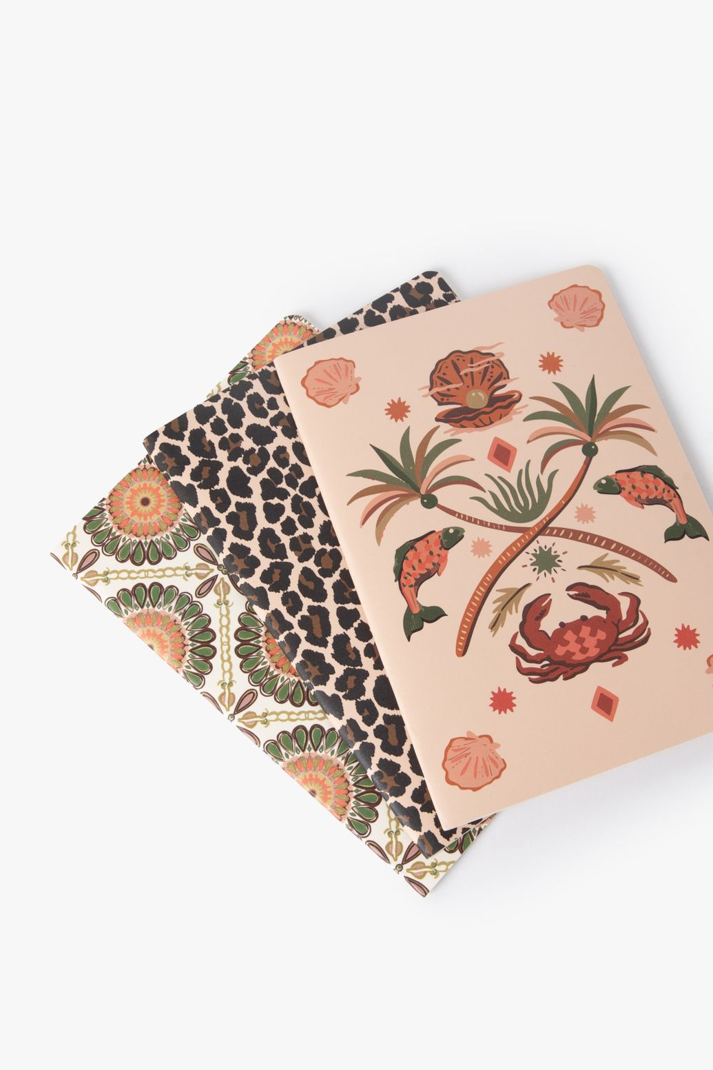 Lot de 3 carnets avec imprimé - multicolore