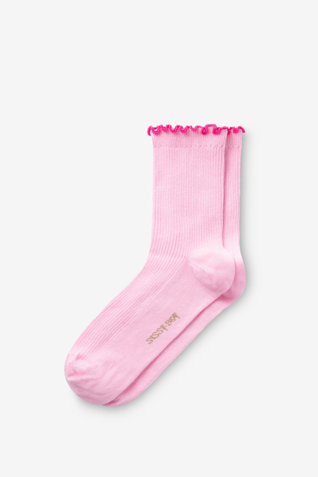 Lichtroze sokken met ruffles