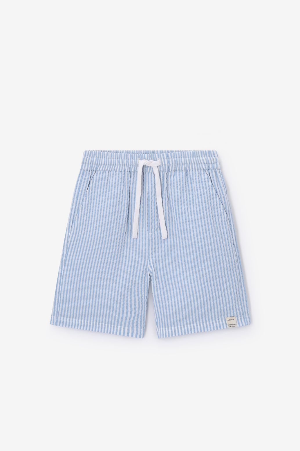 Blauwe gestreepte short