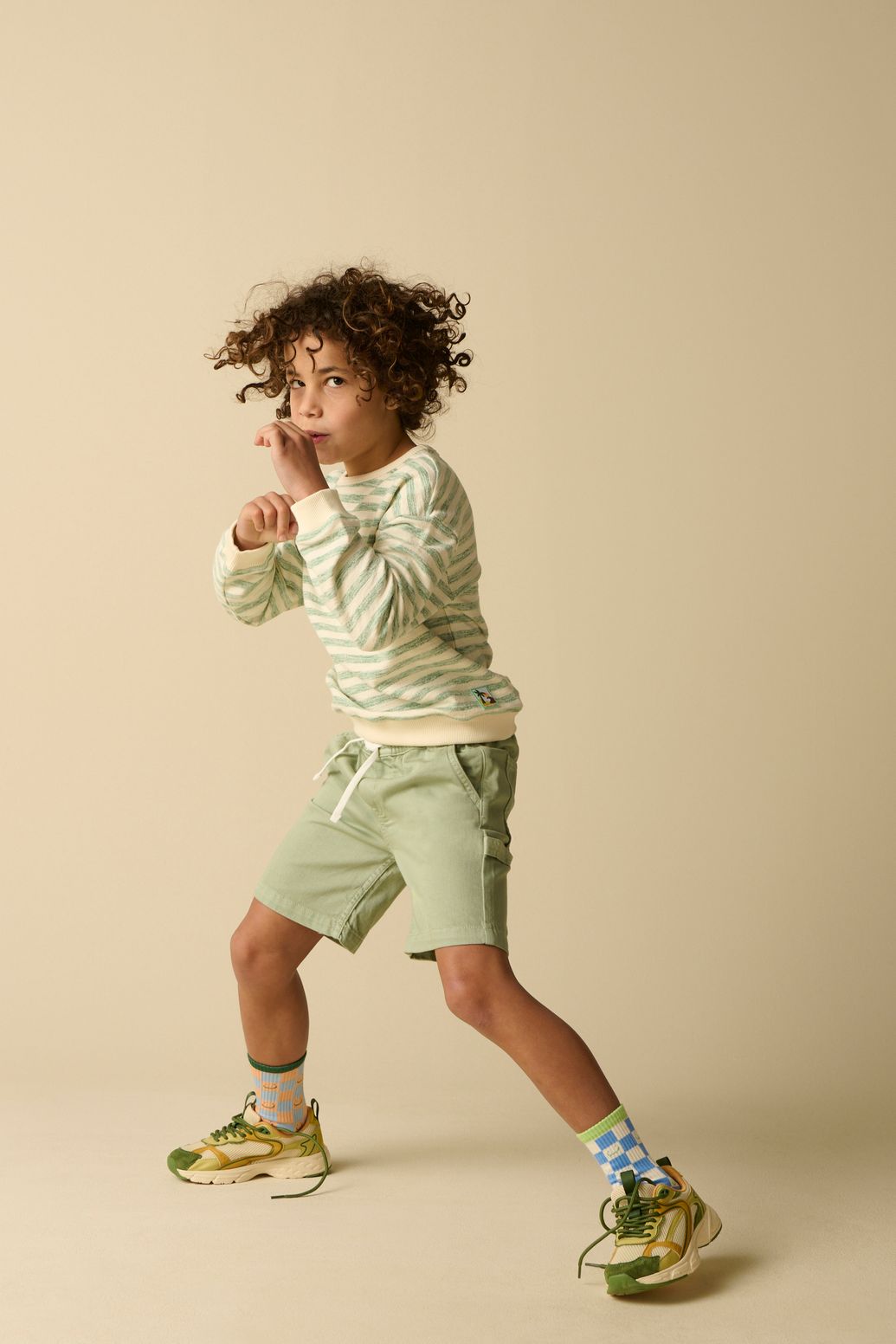 Gestreifter Sweater - weiß