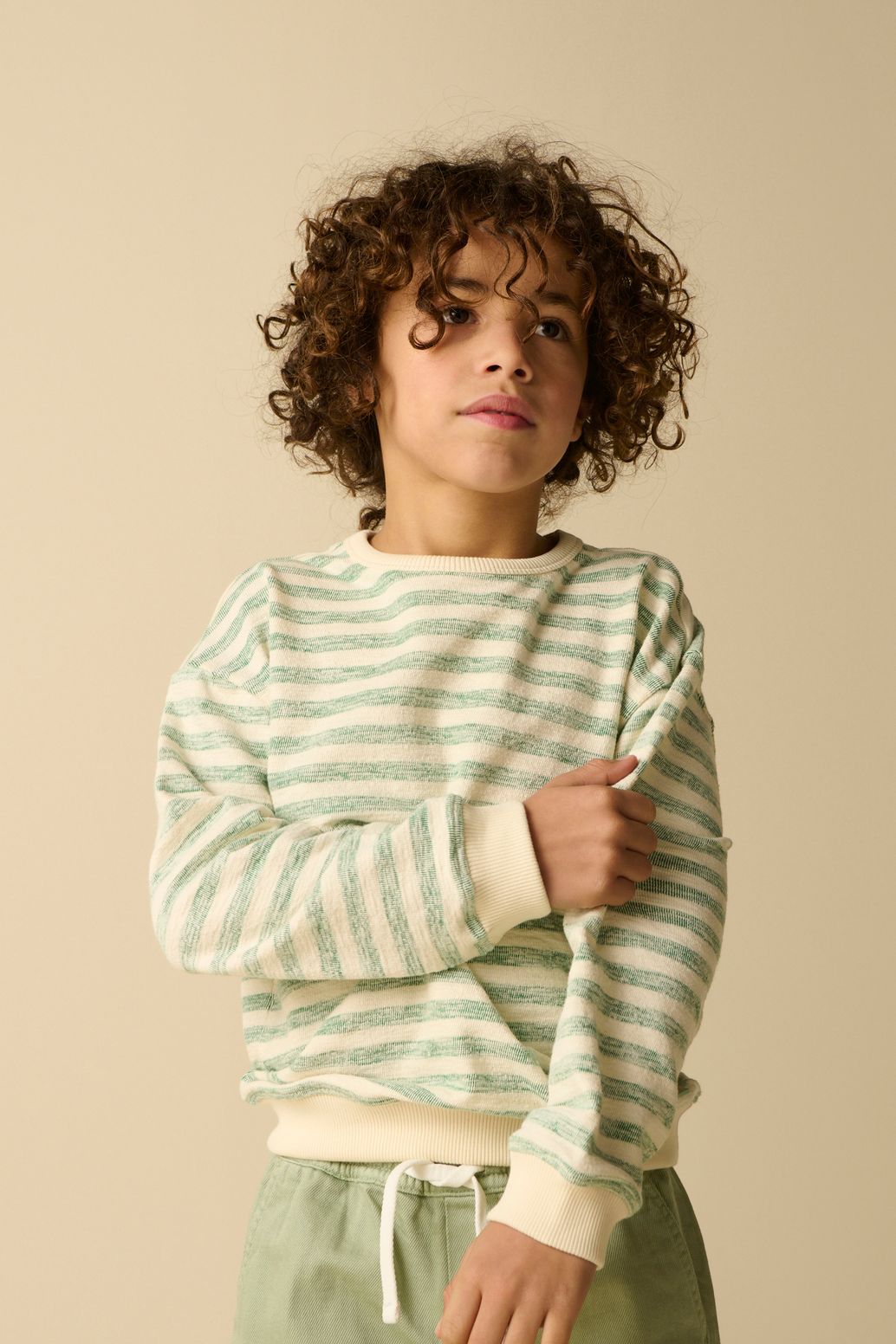 Witte gestreepte sweater