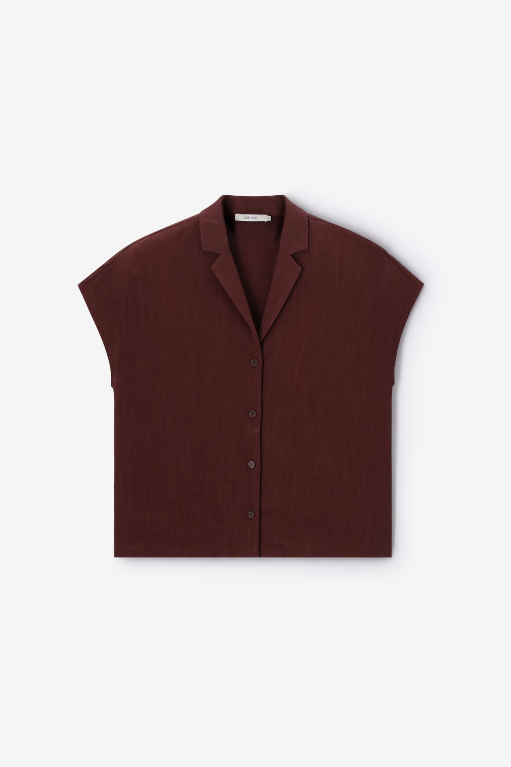 Donkerbruine linnen blouse