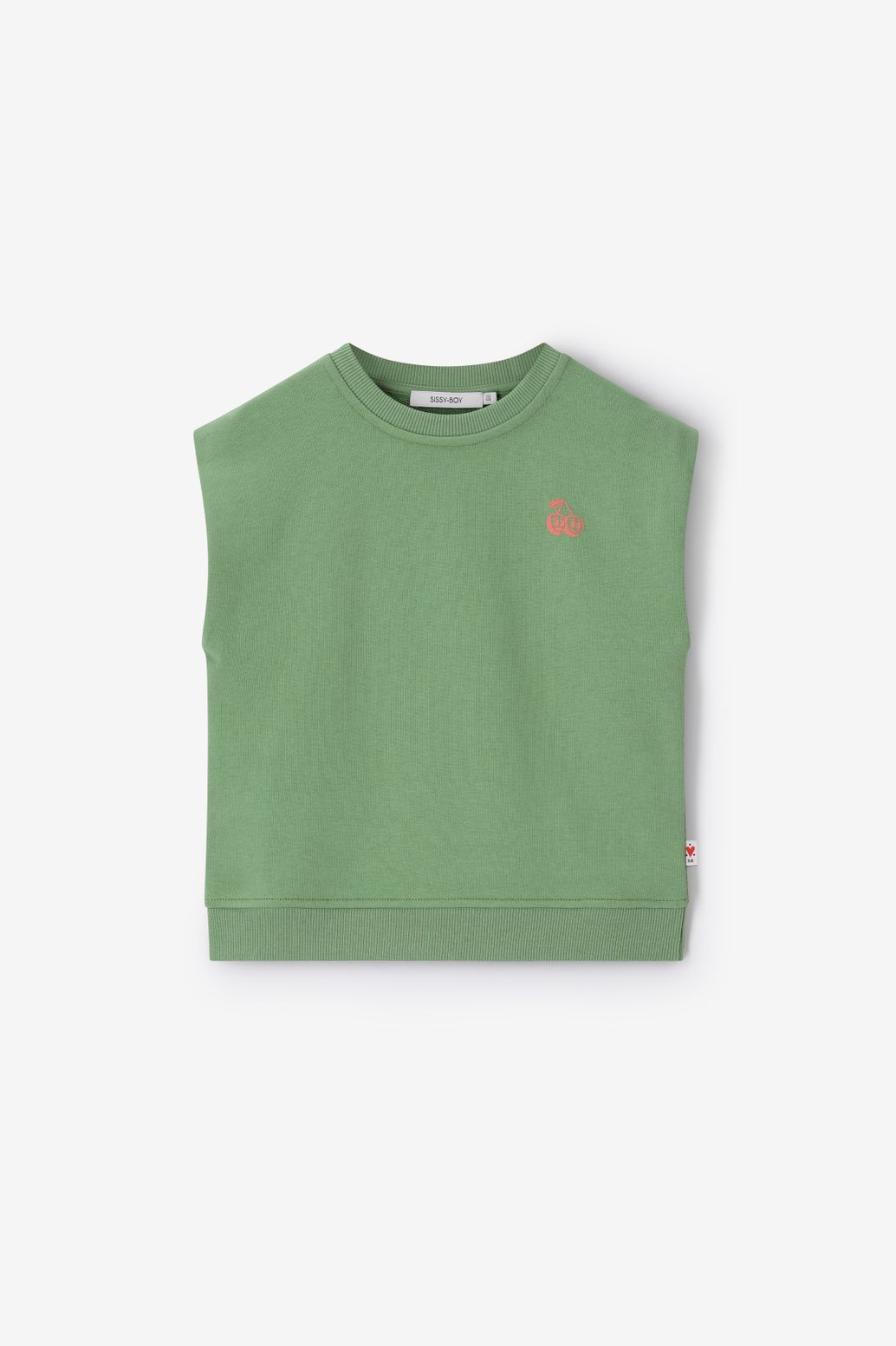 Groene mouwloze sweater met embroidery