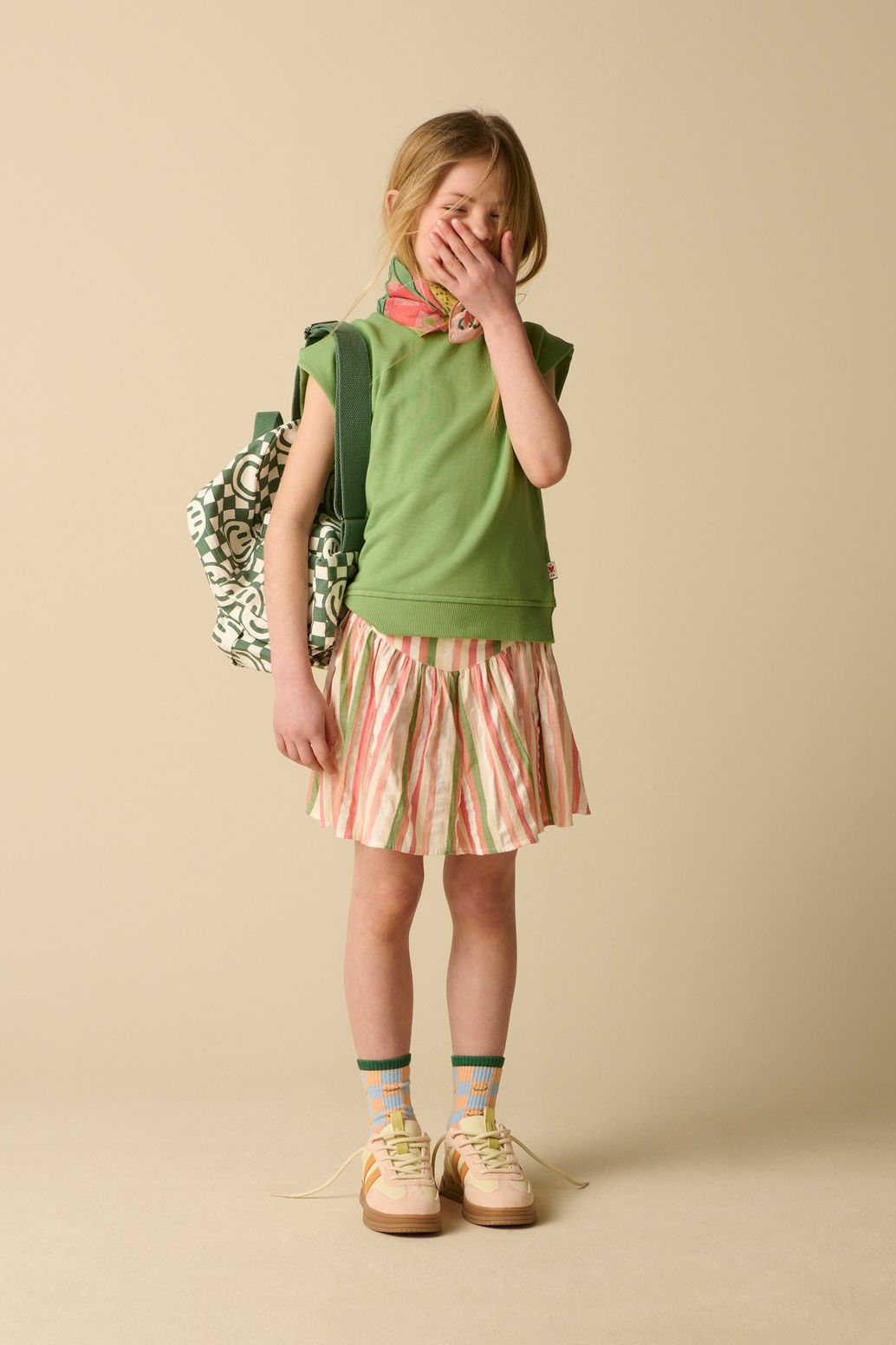 Groene mouwloze sweater met embroidery