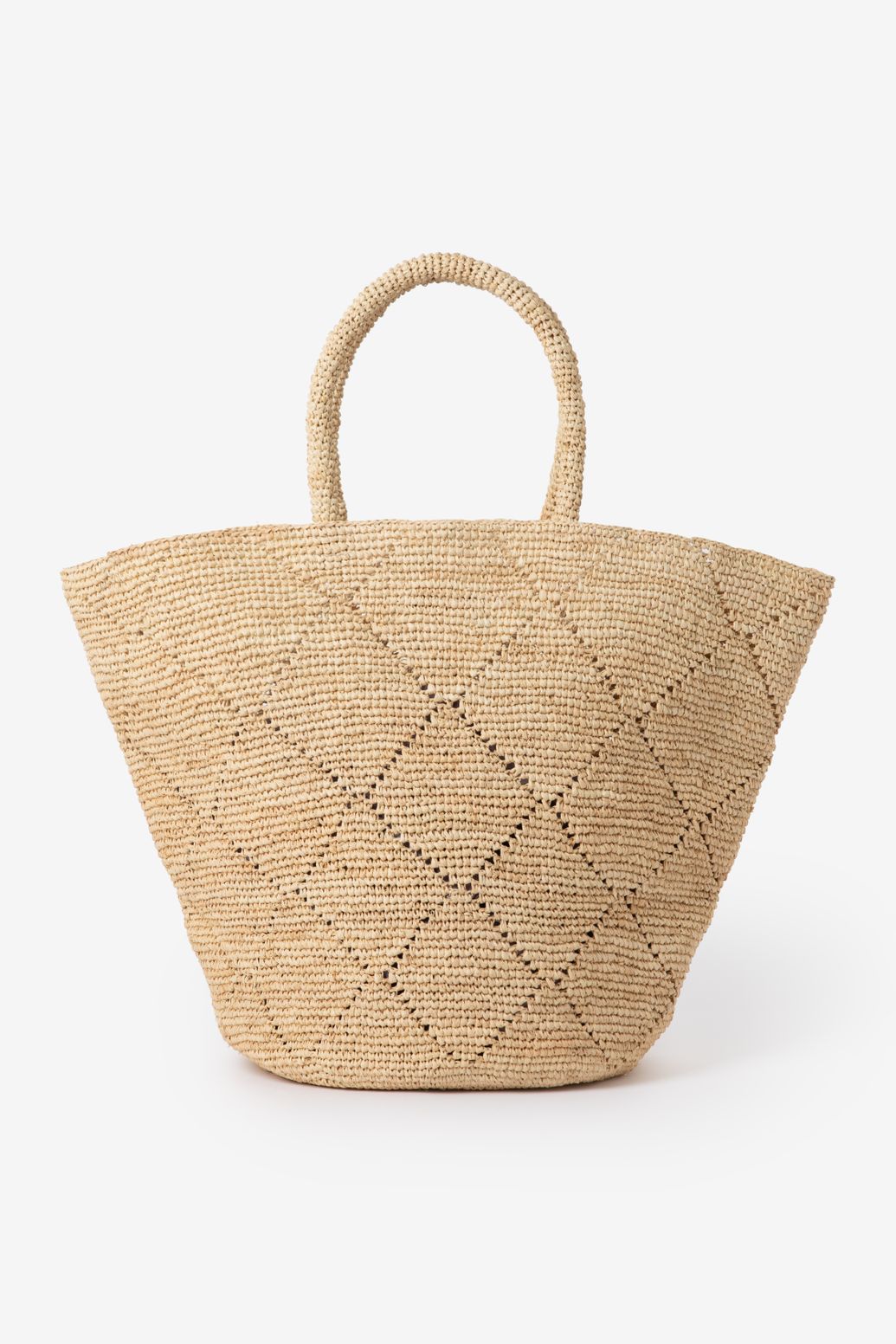 Beige raffia shopper