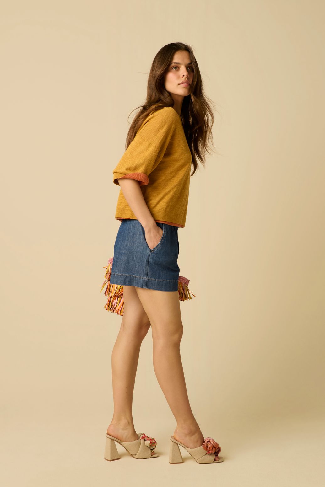 Short en jean - bleu