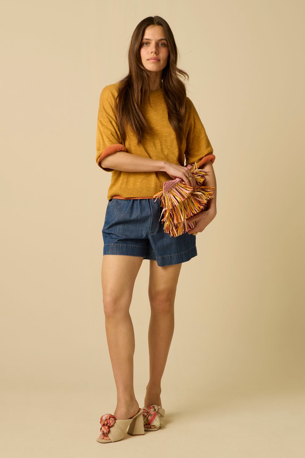 Short en jean - bleu