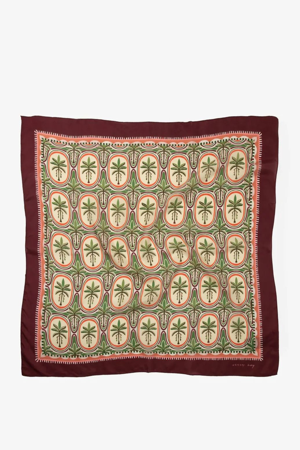 Donkerrode sjaal met palm print