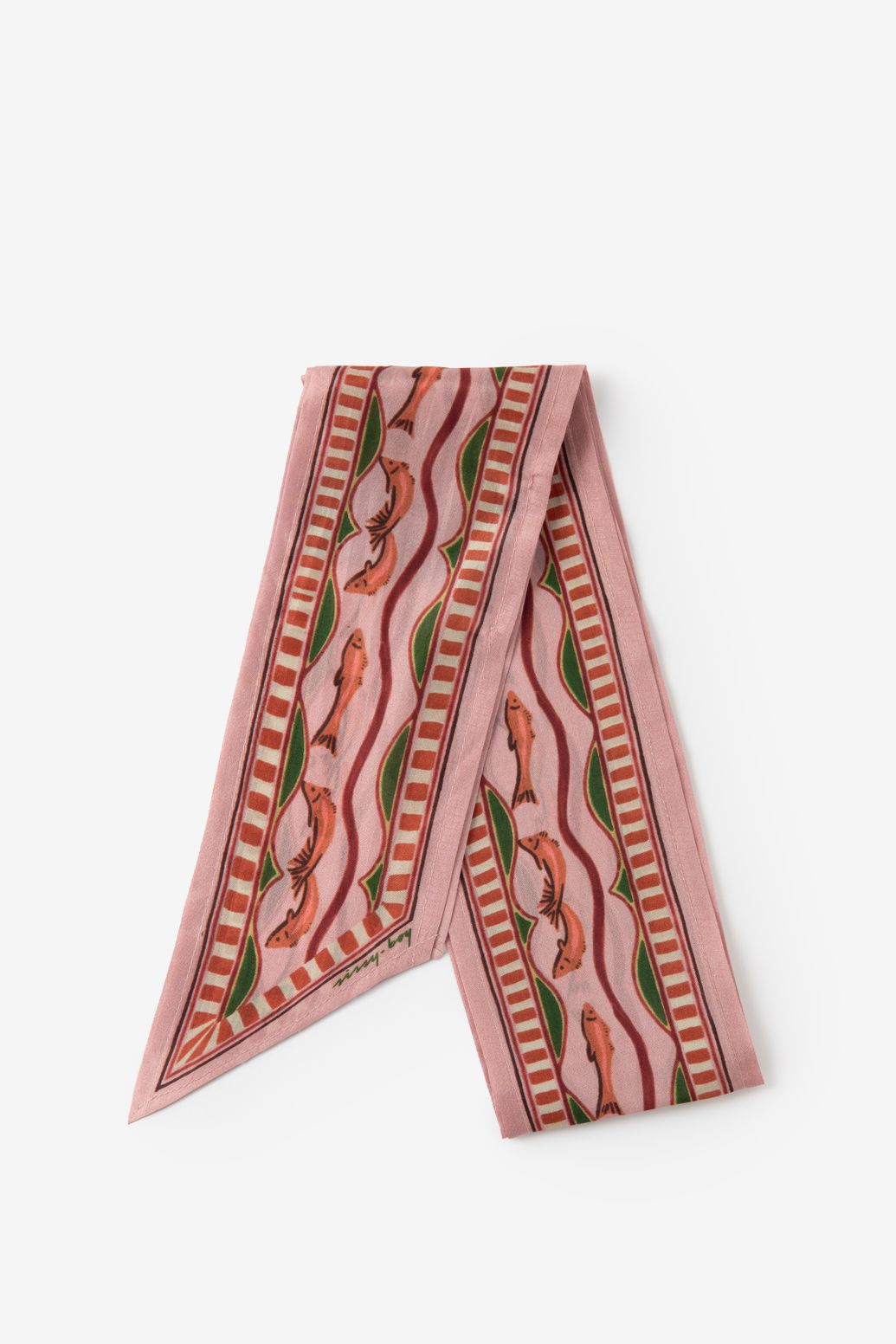 Foulard avec poissons - rose clair