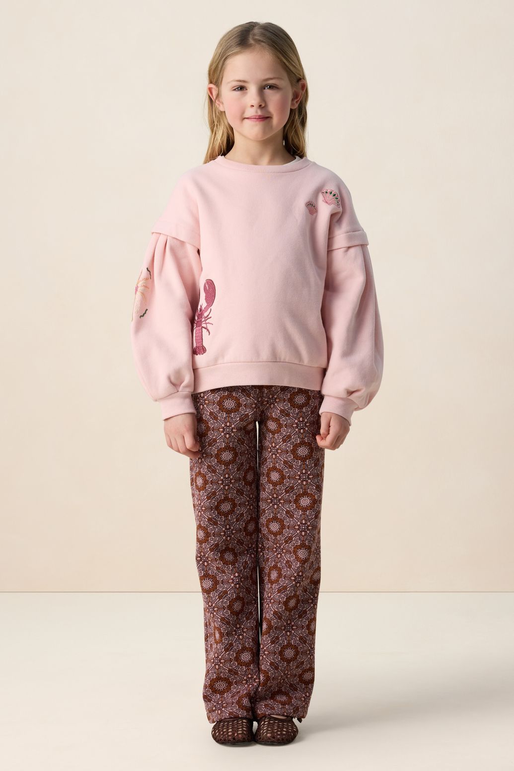 Jacquard-Leggings mit geradem Bein - lila