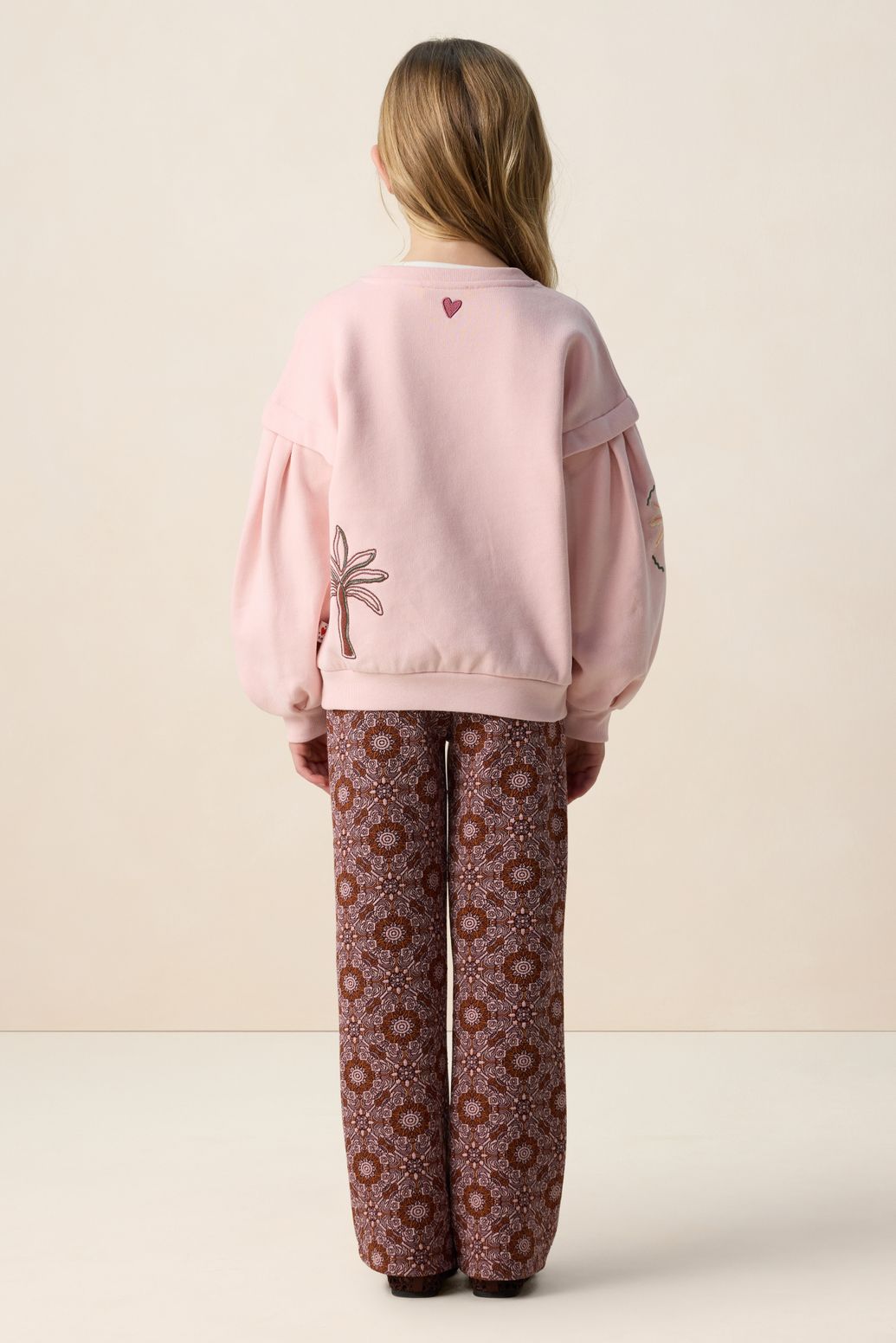 Paarse jacquard straight leg legging