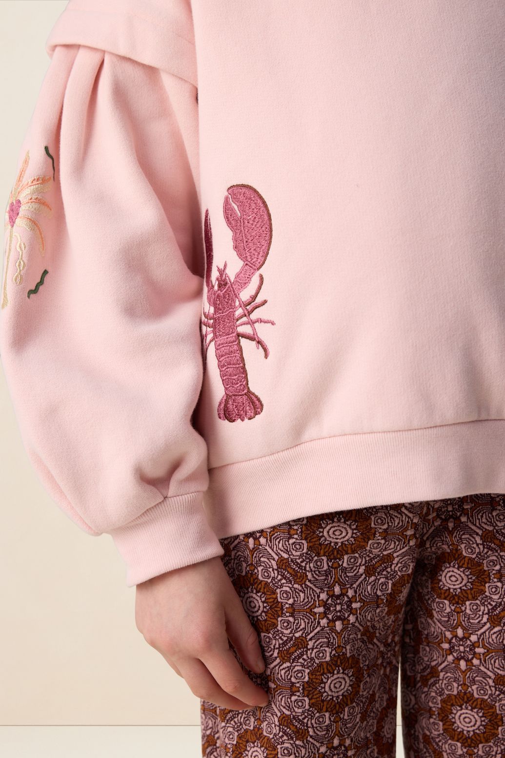 Paarse jacquard straight leg legging