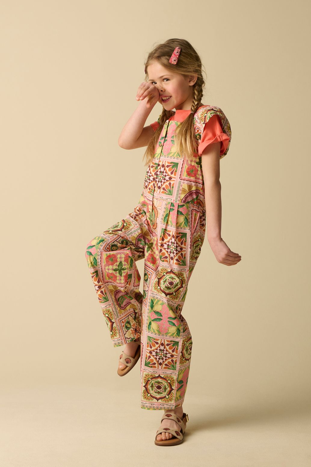 Gemusterter Jumpsuit - hellrosa