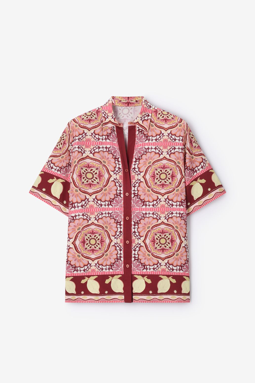 Gemusterte Bluse - rosa
