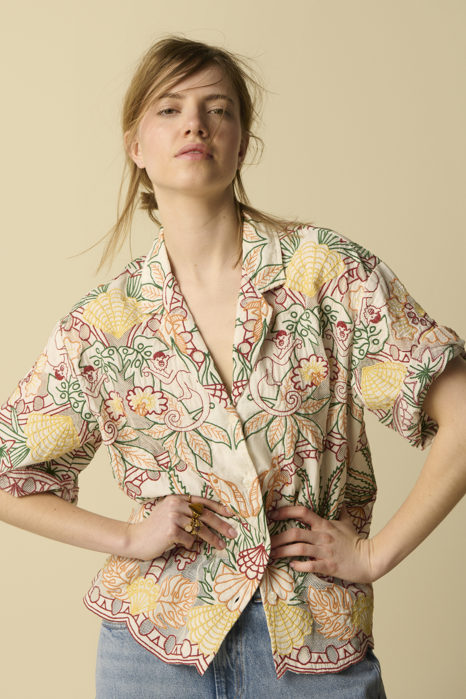 Multicolour blouse met embroidery | Blouses & tops | Sissyboy