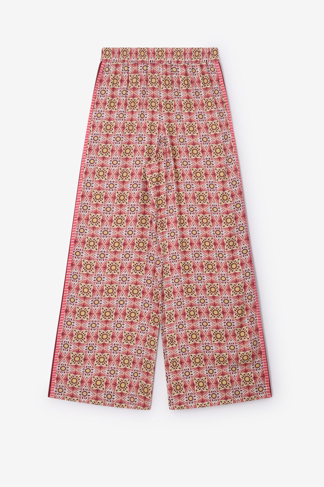 Weite gemusterte Hose - rosa