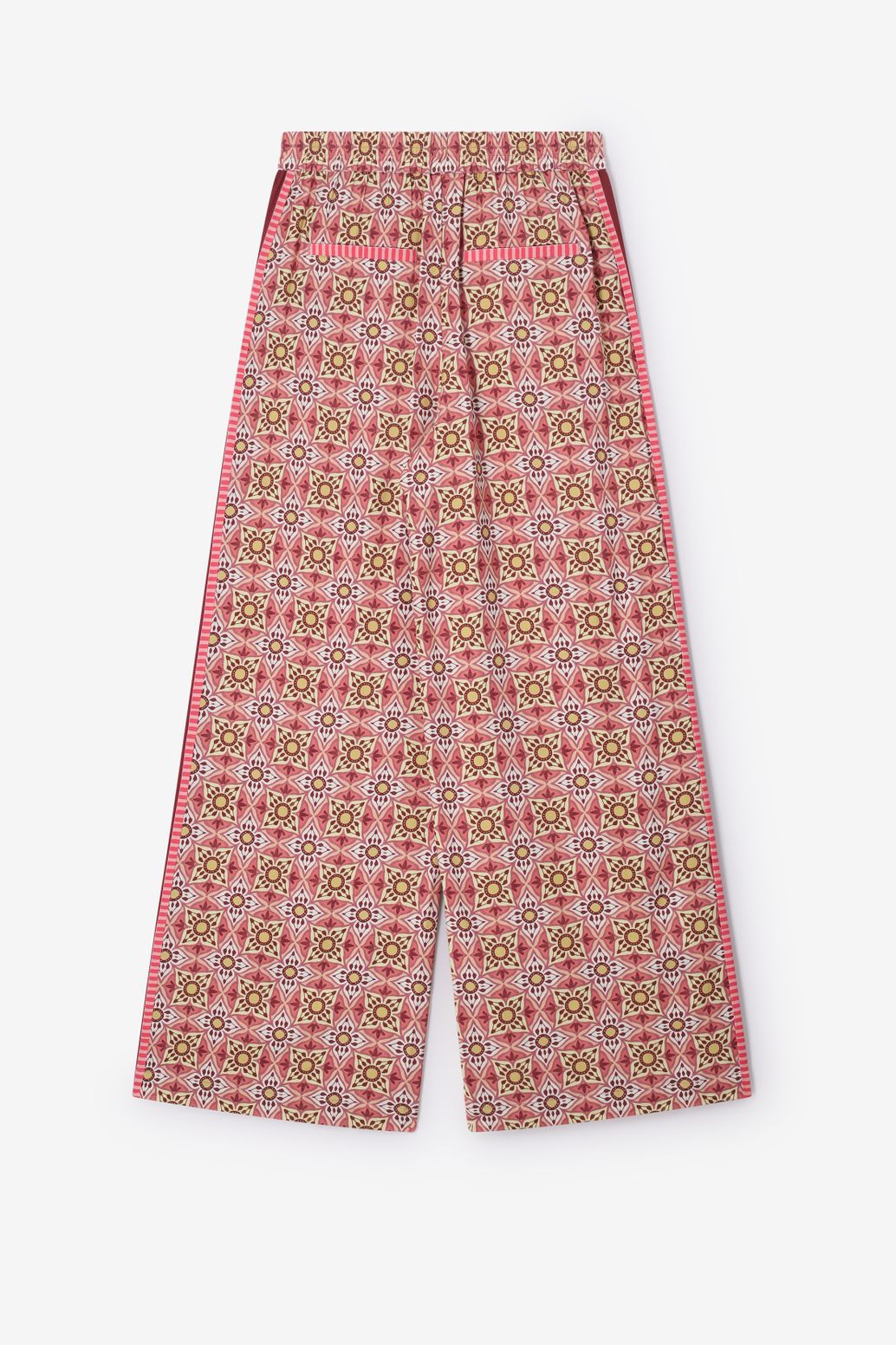 Weite gemusterte Hose - rosa