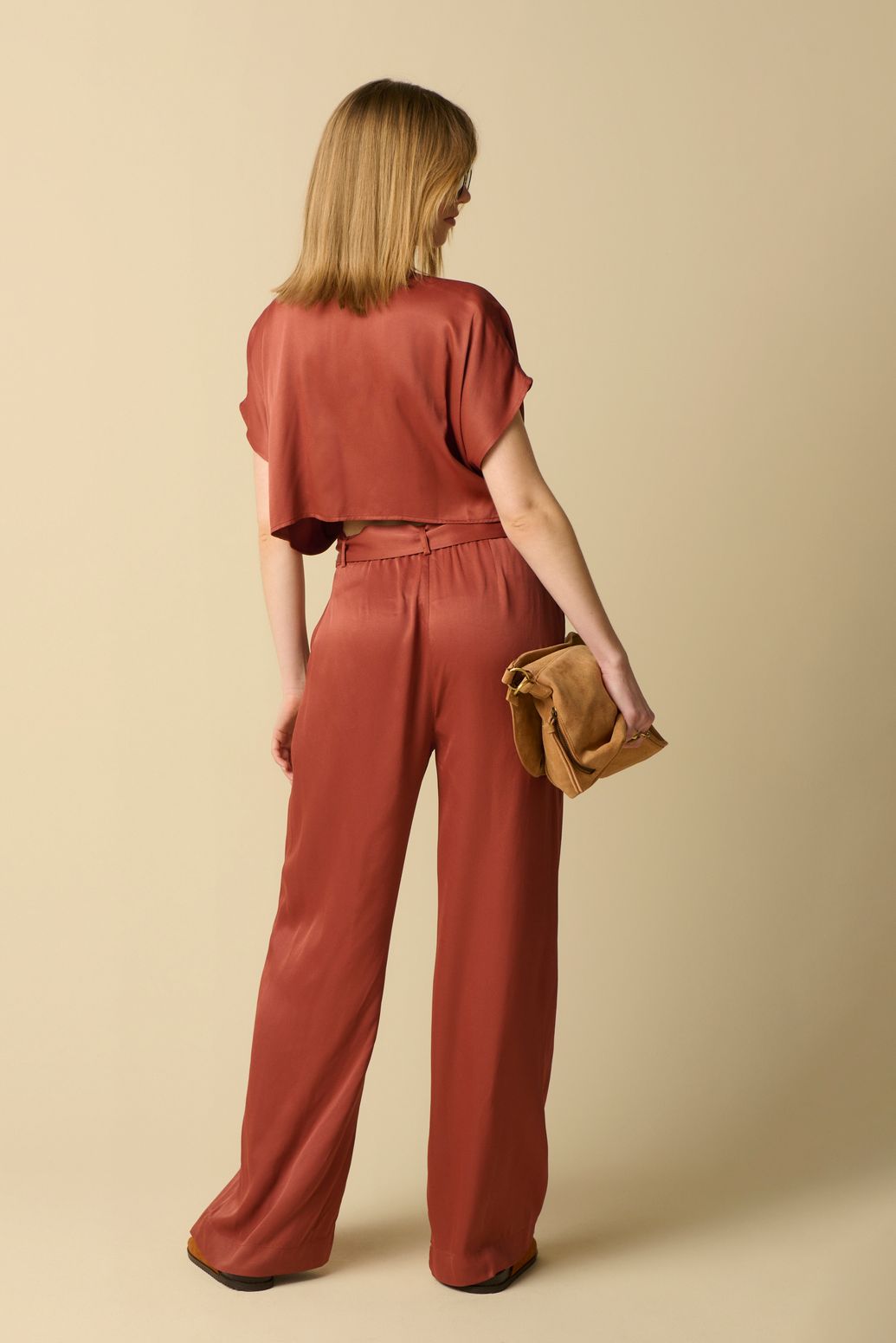 Combinaison avec ceinture - rouge foncé