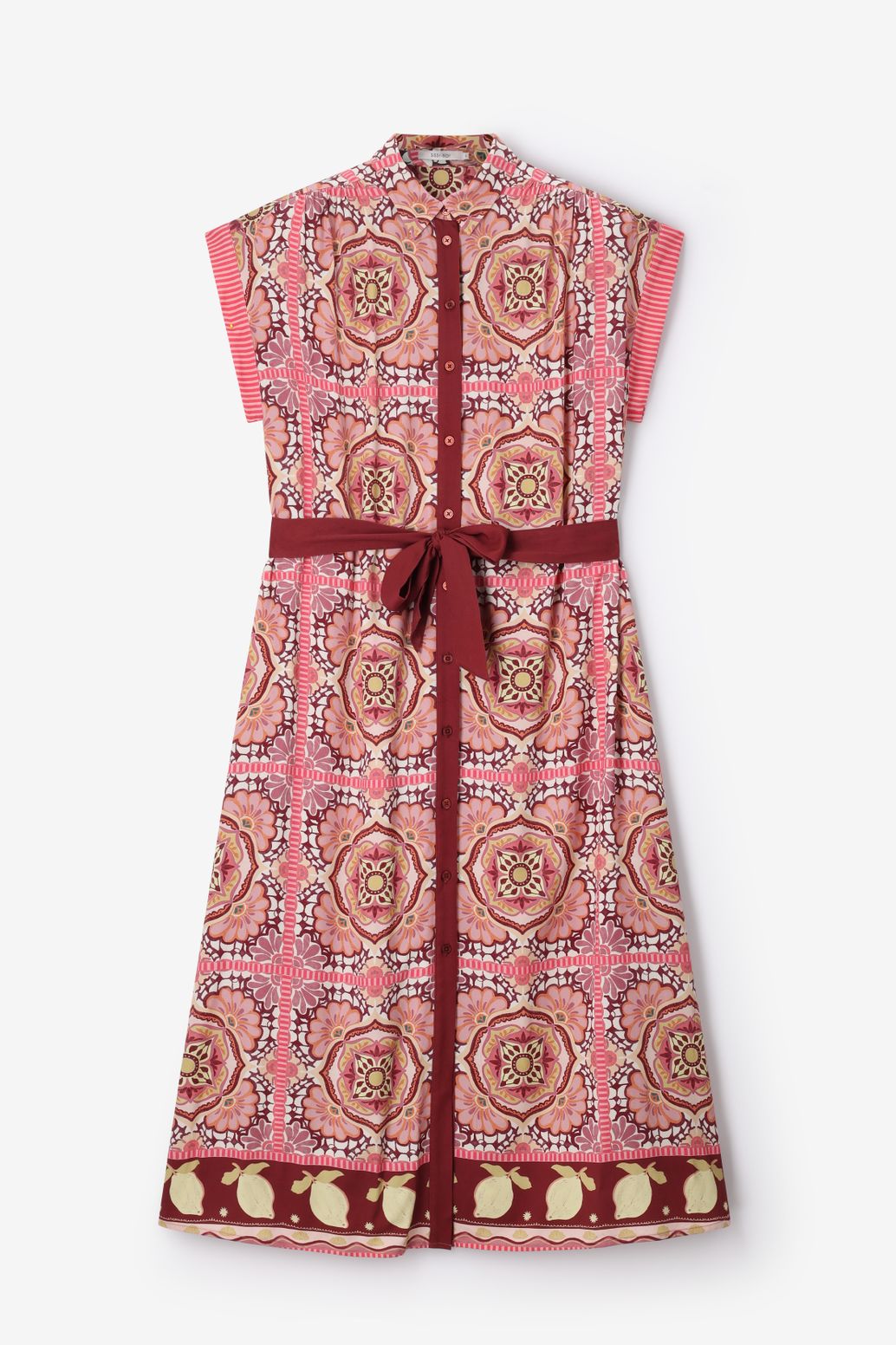 Maxi-Kleid mit Print - rosa