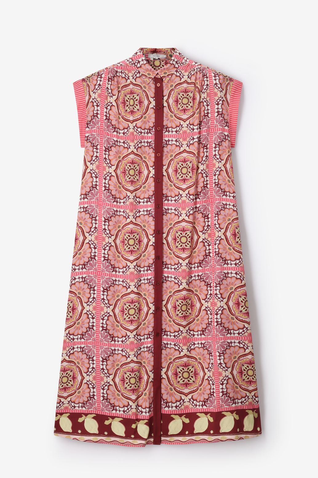 Maxi-Kleid mit Print - rosa