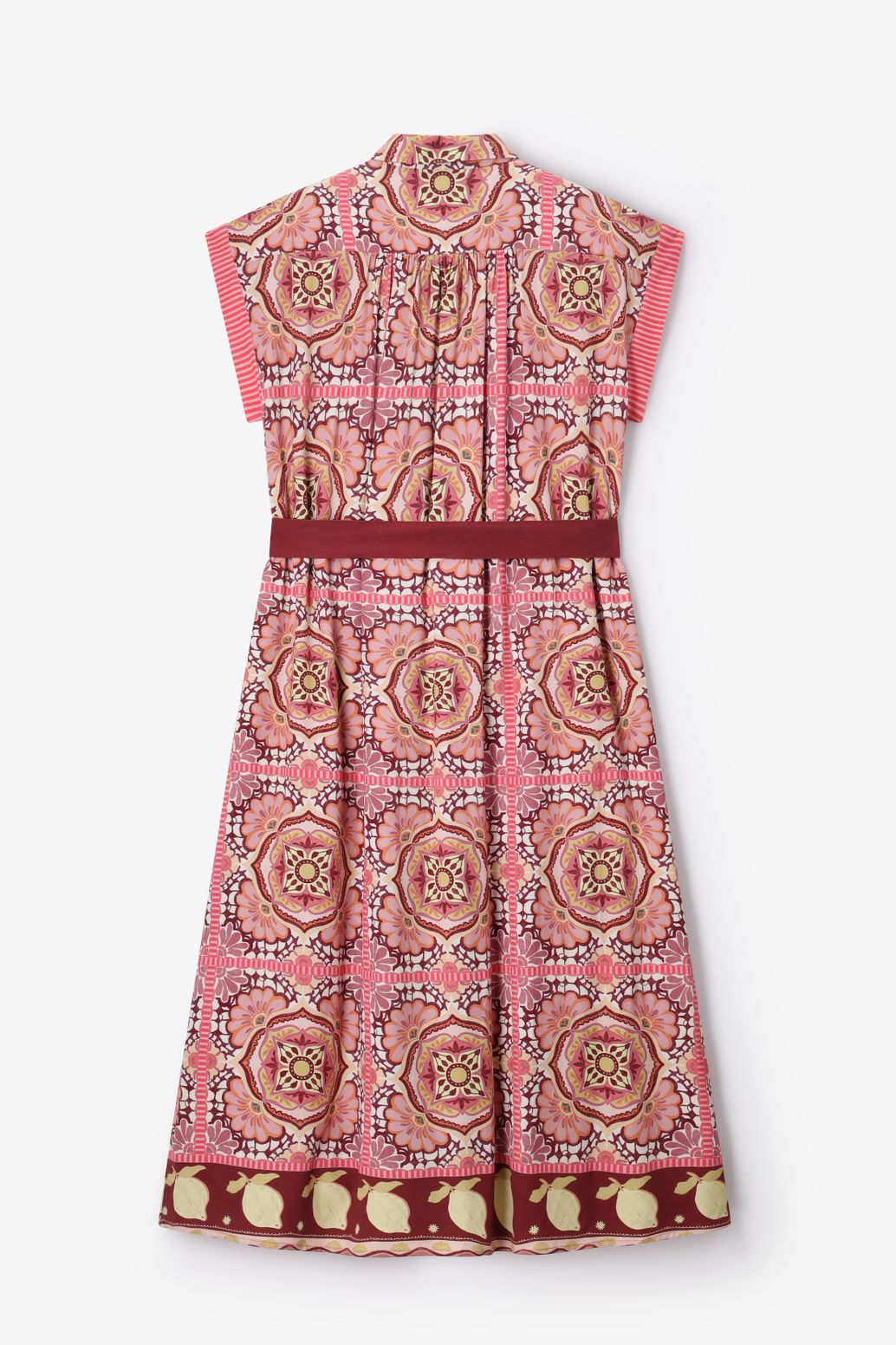 Maxi-Kleid mit Print - rosa
