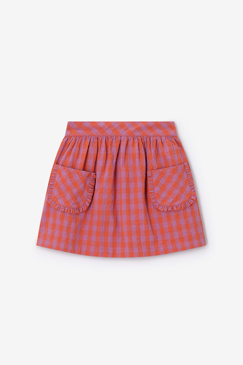 Donkeroranje geruite rok