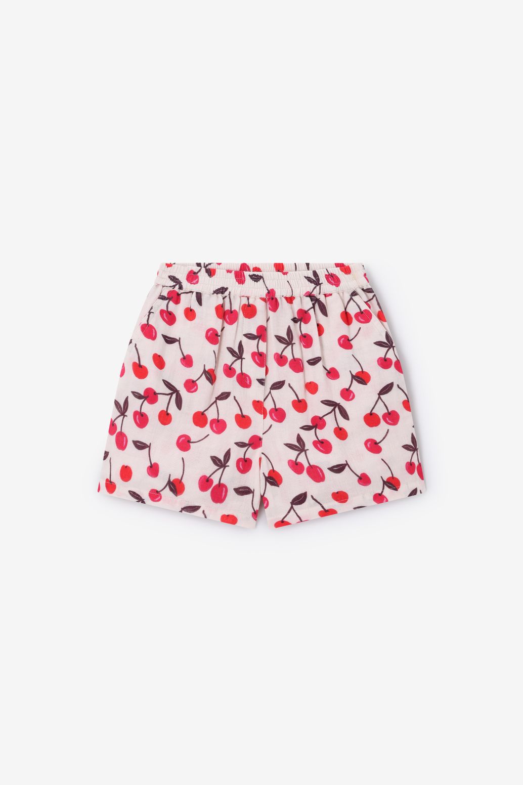 Witte short met kersen print