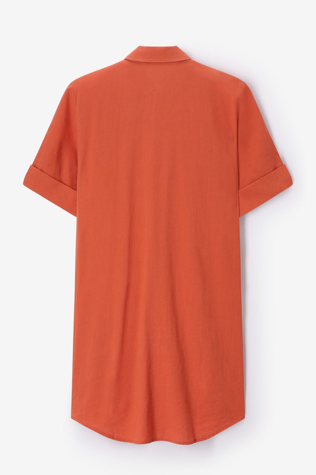Midi-Kleid aus Leinen - orange