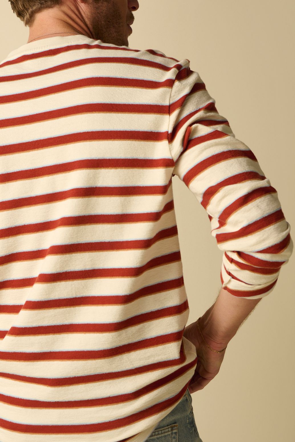 Donkerrood gestreept T-shirt
