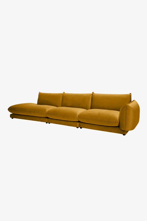 Countess Canapé 4 places longue ottomane gauche Royal Gold