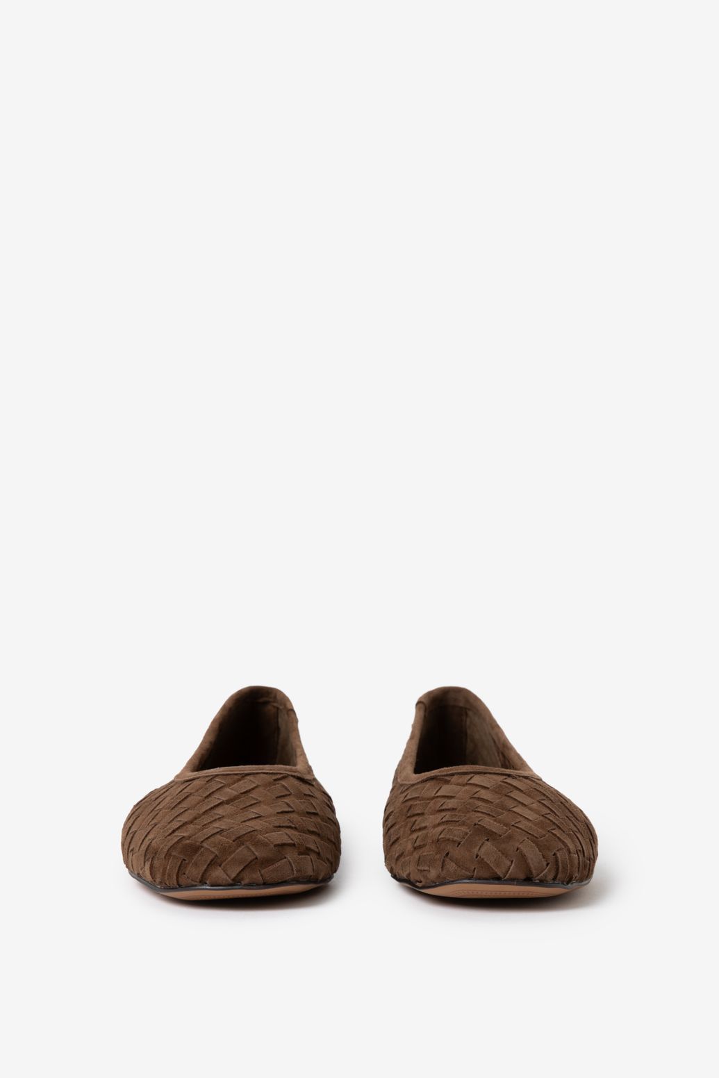 Ballerinas in Flecht-Optik - braun