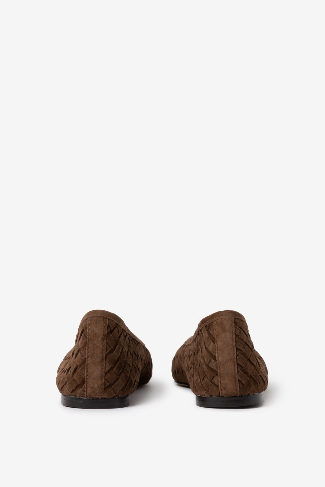 Ballerinas in Flecht-Optik - braun