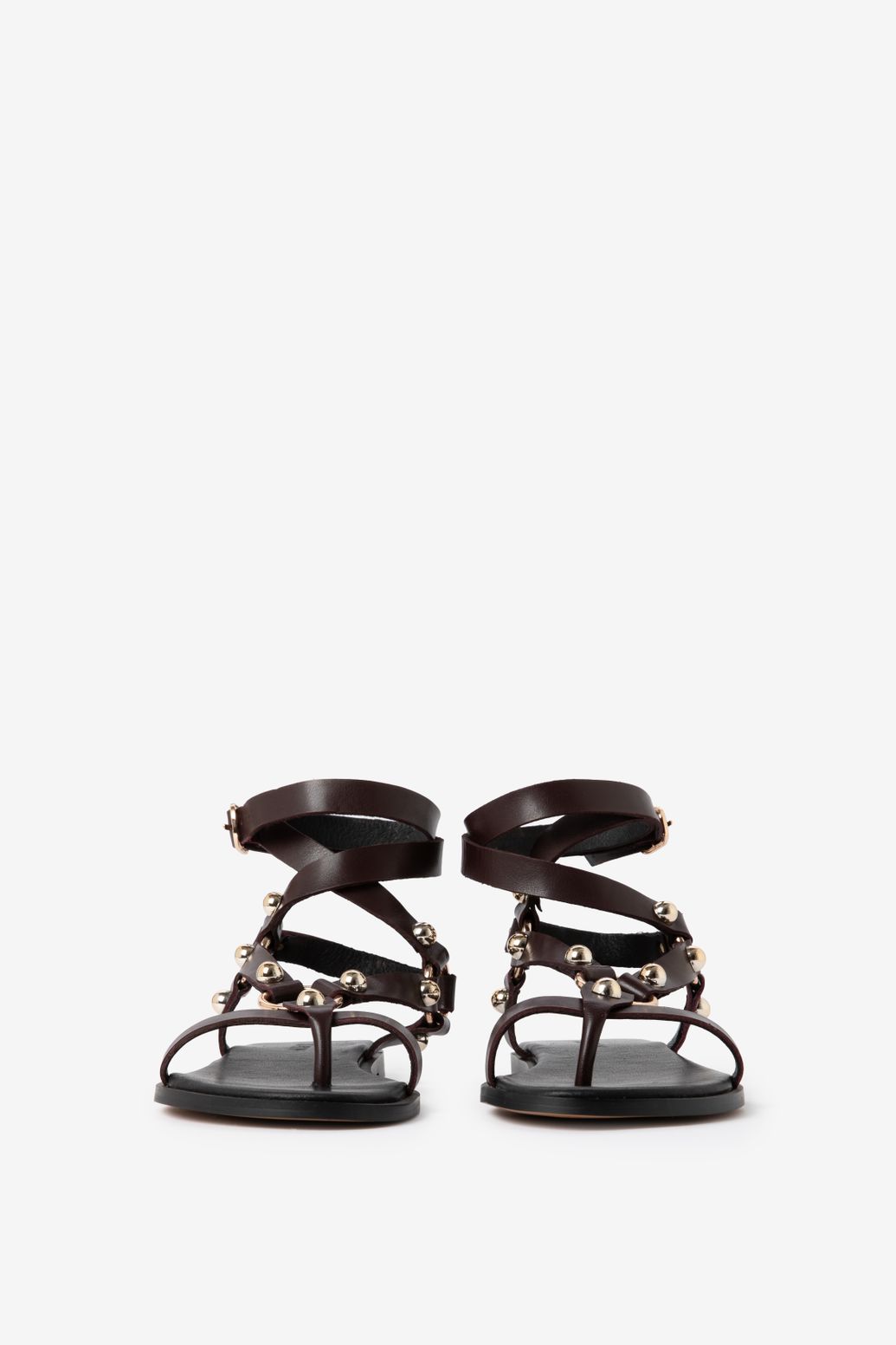 Sandalen mit Nieten - dunkelrot