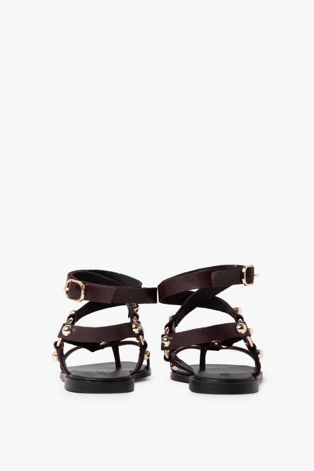 Sandalen mit Nieten - dunkelrot