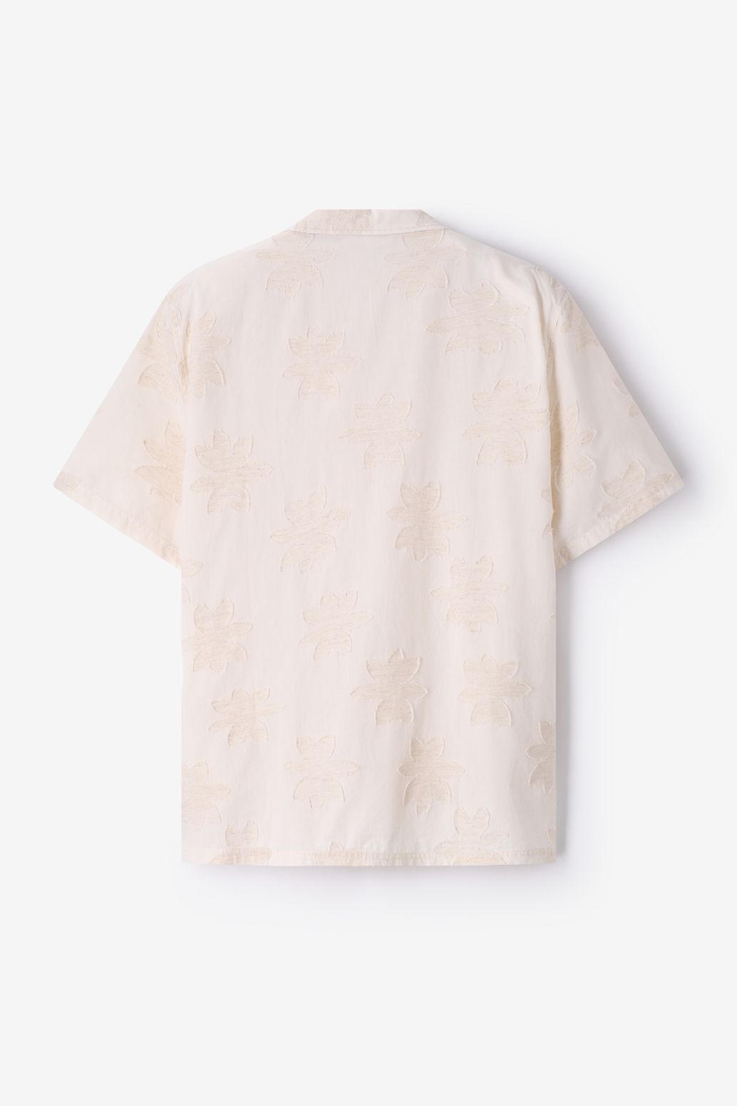 Jacquard-Hemd mit Blumen - beige