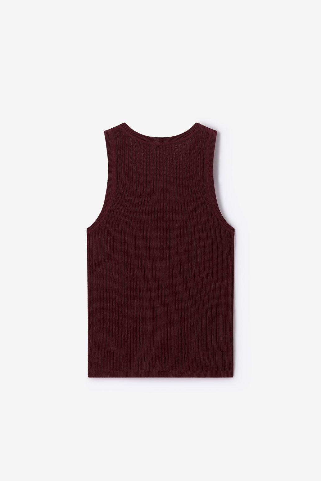 Donkerrood gebreid singlet