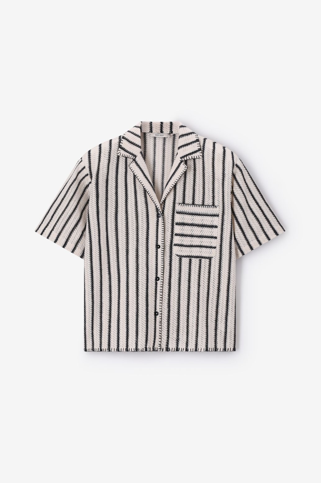 Gestreifte Strickjacke - weiß
