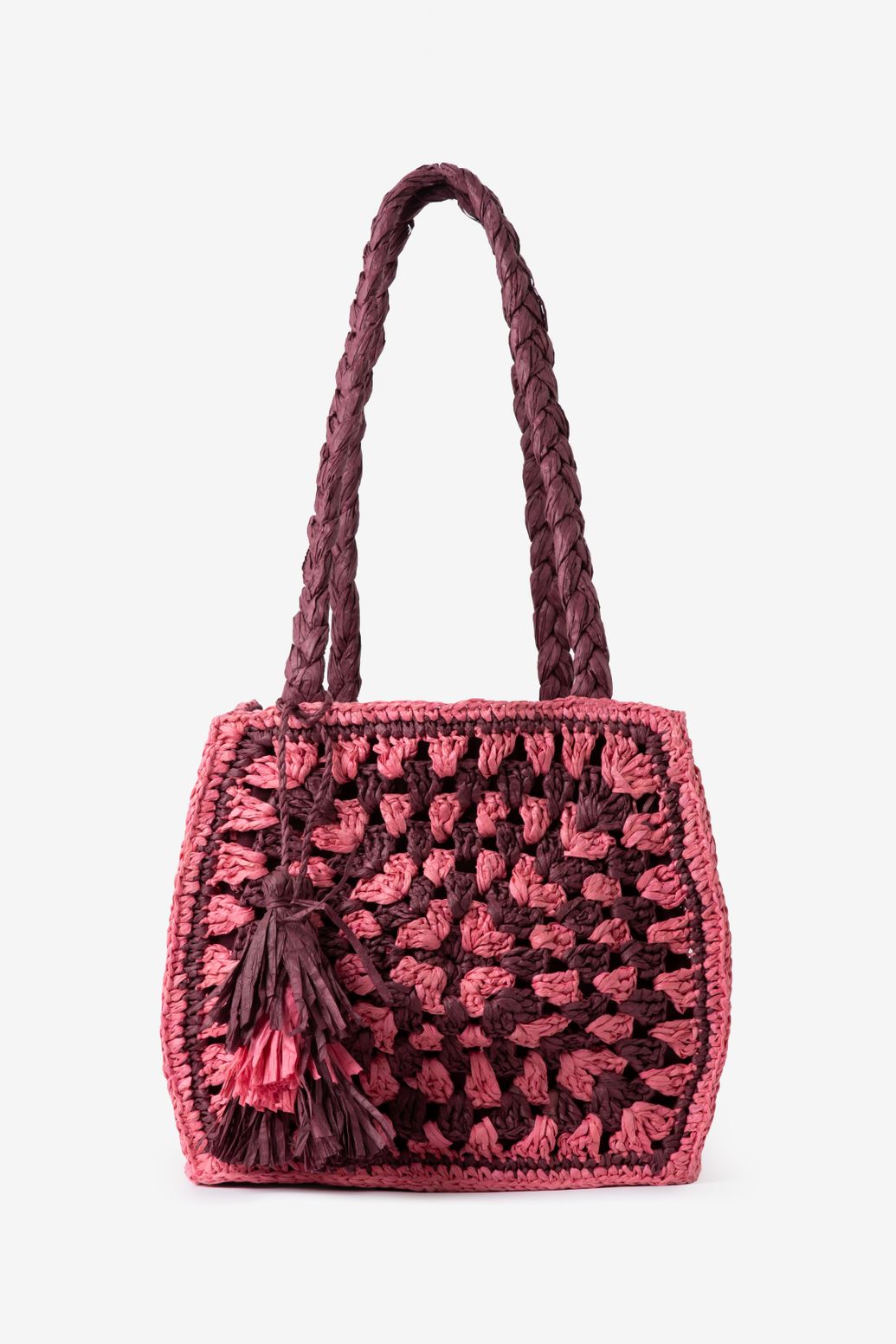 Bast-Tasche - dunkelrot