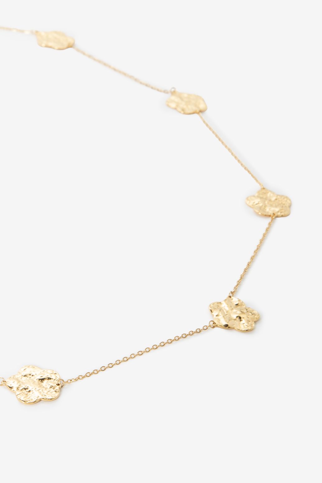 Gold plated ketting met bloemen