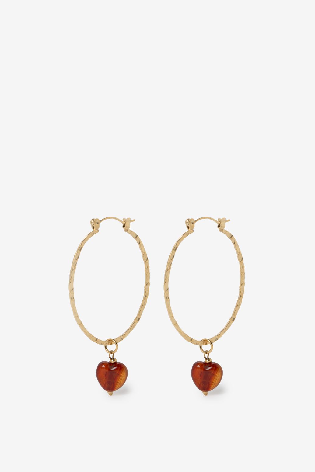 Gold plated hoop oorbellen met hart