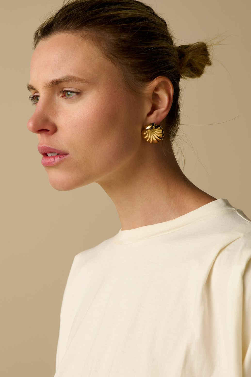 Gold plated schelpen oorbellen