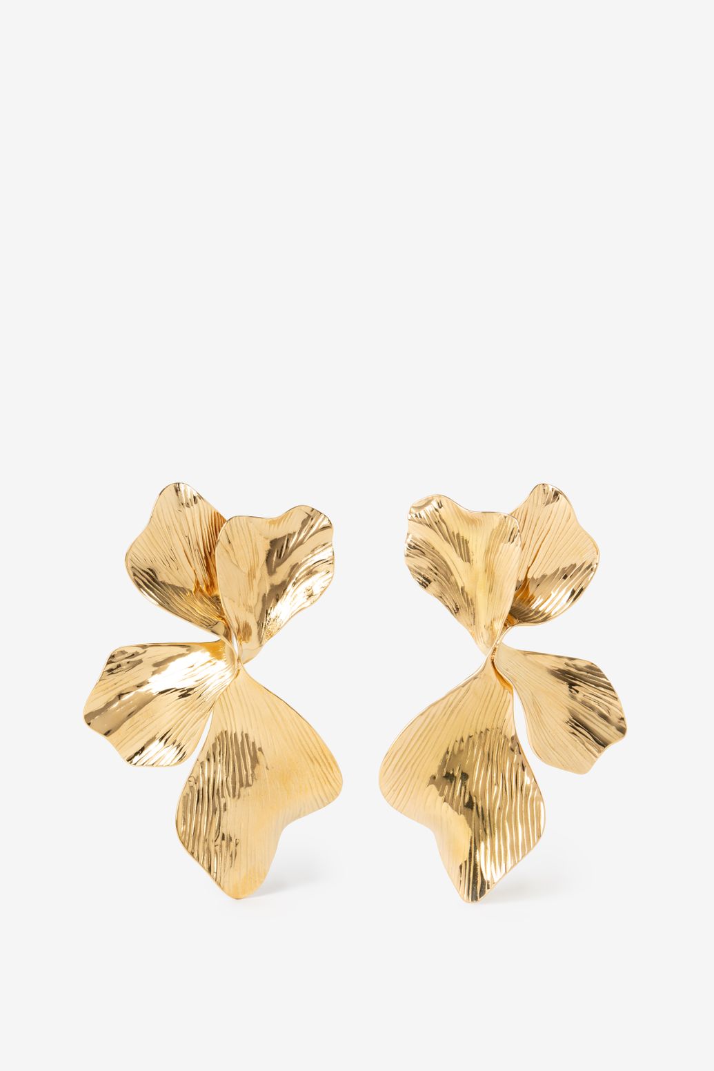 Boucles d'oreille plaqué or avec fleur