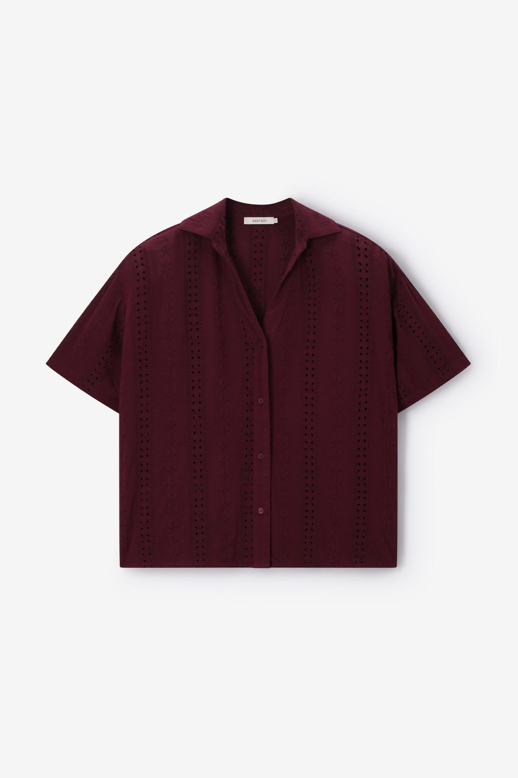 Blouse avec broderie - violet foncé