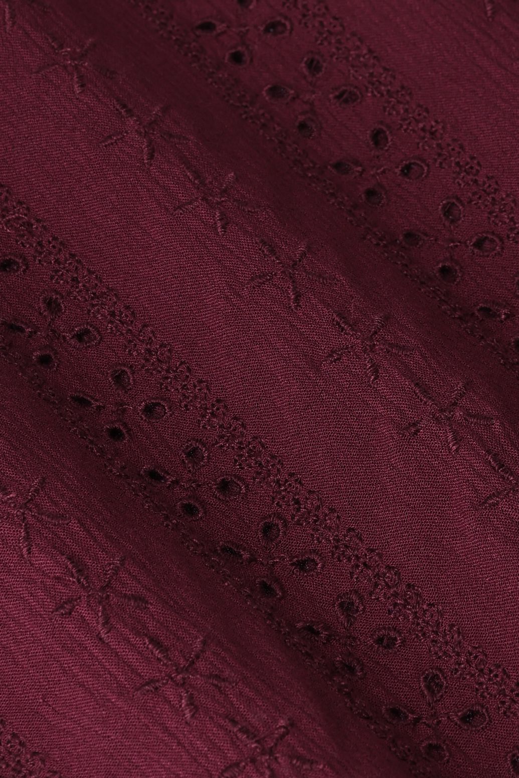 Bluse mit Anglaise-Stickerei - dunkellila