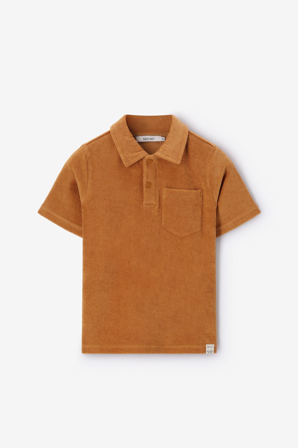 Donkergele badstof polo