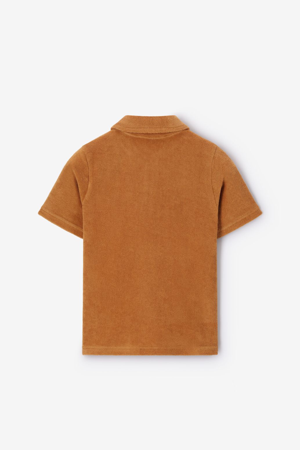 Donkergele badstof polo